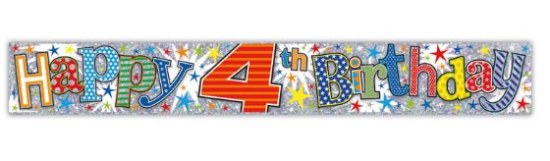 (image for) SEL B/DAY BANNER AGE 4 BOY