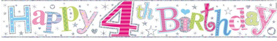 (image for) SEL B/DAY BANNER AGE 4 GIRL
