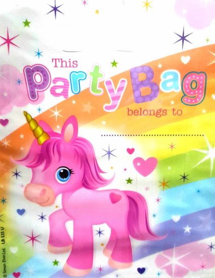 (image for) SEL PARTY LOOT BAG-UNICORN - MEDIUM