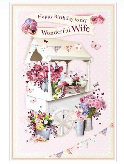 (image for) SEL B/DAY CARD-WONDERFUL WIFE - LARGE