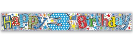 (image for) SEL B/DAY BANNER AGE 3 BOY