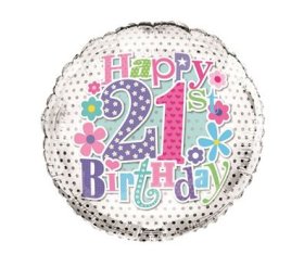 (image for) SEL FOIL BALLOON-AGE 21 FEMALE - 18"