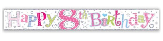 (image for) SEL B/DAY BANNER AGE 8 GIRL