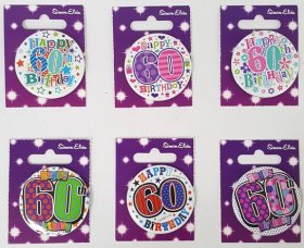 (image for) SEL B/DAY BADGES- 60TH B'DAY - STD