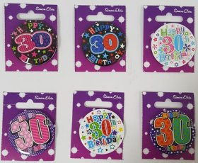 (image for) SEL B/DAY BADGES- 30TH B'DAY - STD