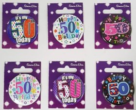(image for) SEL B/DAY BADGES- 50TH B'DAY - STD