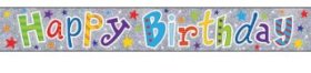 (image for) SEL B/DAY BANNER H/B'DAY SILVR - 2.5M