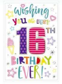 (image for) SEL B/DAY CARD- AGE 16 GIRL - STD
