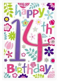 (image for) SEL B/DAY CARD- AGE 14 GIRL - STD