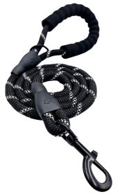 (image for) DOG ROPE WITH SOFT HANDLE BLK - 1.6M