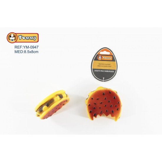 (image for) PET TOY VINYL SESAME HAMBURGER - 8CM