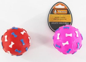 (image for) PET TOY VINYL BALL SPIKY BONE - 7.6CM