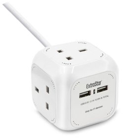 (image for) E/STAR CUBE SOCKET 4WAY WHITE - 1.5M