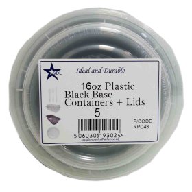 (image for) SDL PLASTIC CONTA+LID BLK BASE - 16OZ