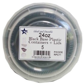 (image for) SDL PLASTIC CONTA+LID BLK BASE - 24OZ