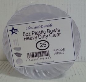 (image for) SDL PLASTIC BOWLS CLEAR PK25 - 5OZ