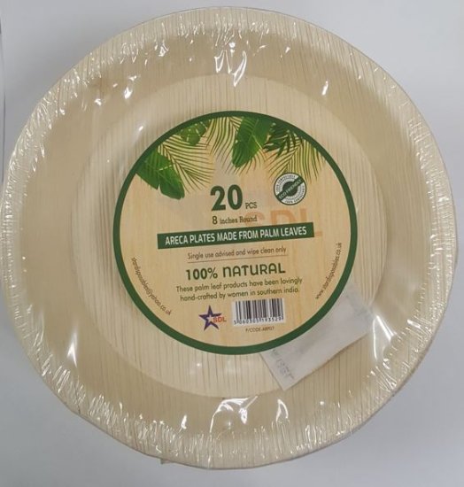 (image for) SDL PALM LEAF PLATE ROUND 20S - 8\"