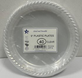 (image for) SDL PLASTIC PLATES CLEAR 40S - 9"