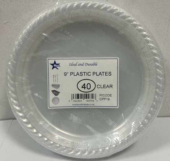 (image for) SDL PLASTIC PLATE CLEAR 40S - 9\"