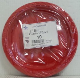 (image for) SDL PLASTIC PLATES 9"RED - 10S
