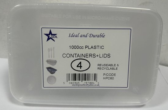 (image for) SDL PLASTIC CONTA+LID M/W 4S - 1000ML