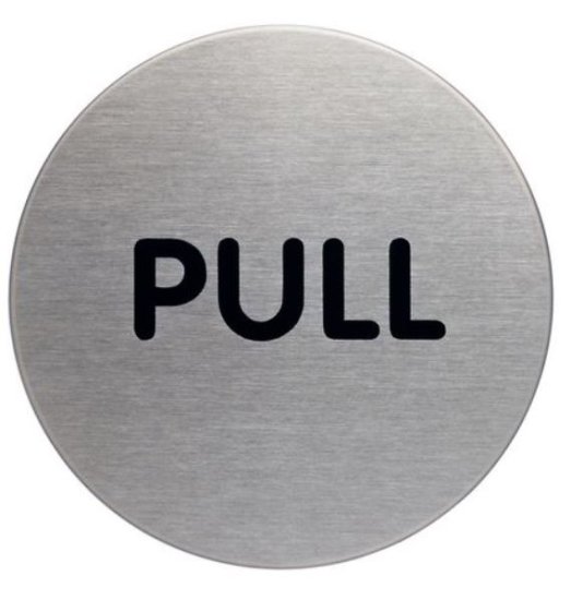 (image for) T-T PULL DOOR SIGN S/STELL - STD