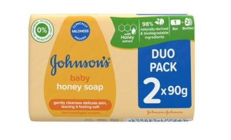 (image for) JOHNSON BABY SOAP HONEY DUO PACK - 2X90G