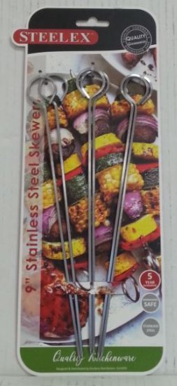 (image for) STEELEX SKEWERS S/STEEL SET6 - 9\"