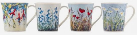 (image for) DUNLEVY MUG FLOWER DESIGN ASST - 120Z