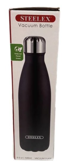 (image for) STEELEX VACUUM BOTTLE BLACK - 500ML