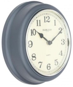 (image for) DUNLEVY WALL CLOCK DEEP GREY - 10"