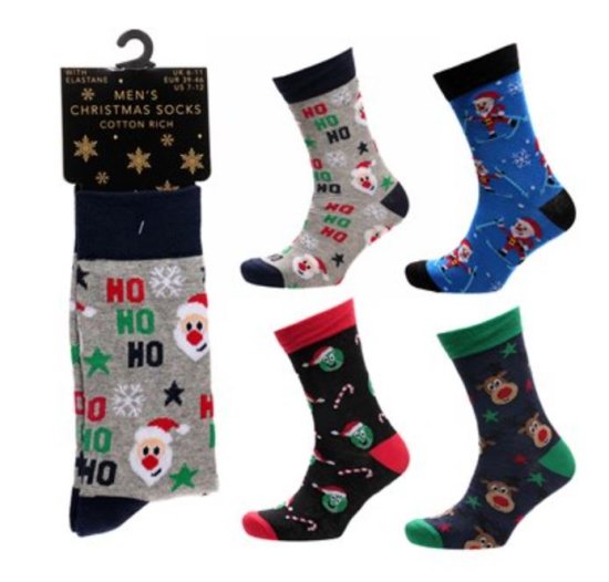 (image for) RJM MENS SOCKS CHIRTSMAS ASST - 6-11