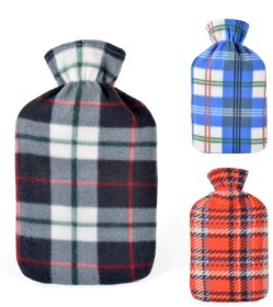 (image for) HOT WATER BOTTLE+COVER CHECKED - 2L
