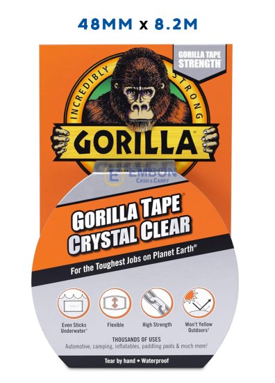 (image for) GORILLA TAPE-CRYSTAL CLEAR8.2M - 48X8.2