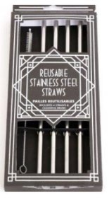 (image for) SIL S/STEEL METAL STRAWS PK4 - 22CM