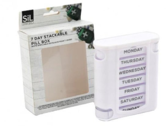 (image for) SIL 7DAY STACKABLE PILL BOX - 13X11C