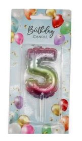 (image for) SIL B/DAY CANDLE BALLON R/B 5 - 6CM