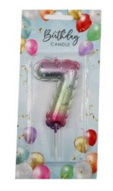 (image for) SIL B/DAY CANDLE BALLON R/B 7 - 6CM