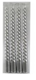 (image for) SIL SILVER TWIST TAPER CANDLE - 2X25CM