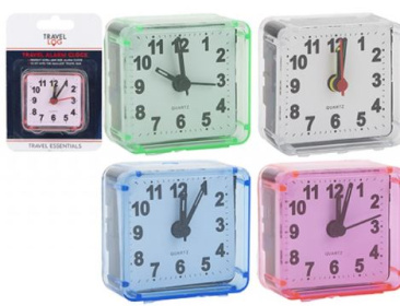 (image for) PMS TRAVEL ALARM CLOCK 4ASST