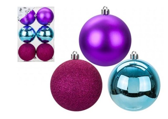 (image for) BAUBLES 8CM BRIGHT ASST 6S - 8CM