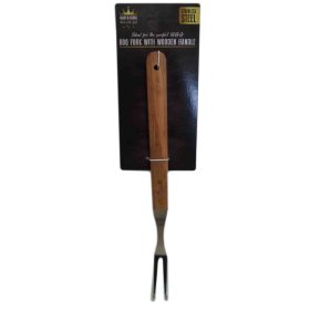 (image for) PMS BBQ FORK WITH WOOD HANDLE - 10"
