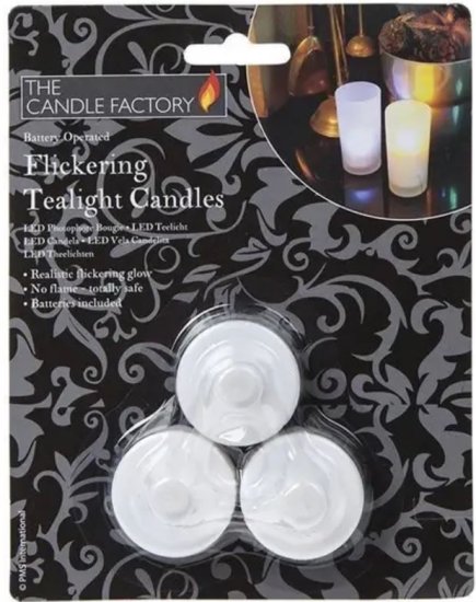 (image for) PMS FLICKER TEALIGHT CANDLE 3S - STD