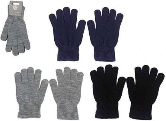 (image for) PMS MENS PLAIN KNIT GLOVES ASS - STD