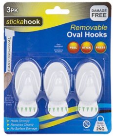 (image for) PMS REMOVABLE STICK OVAL HOOKS - 3S