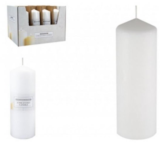 (image for) PMS PILLAR CANDLE UNSCENT WHIT - 20CM