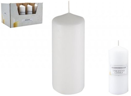 (image for) PMS PILLAR CANDLE UNSCENT WHIT - 15CM