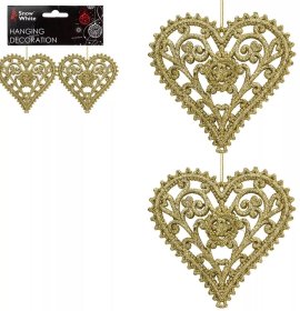 (image for) XMAS TREE HANGING HEART GOLD - 2S