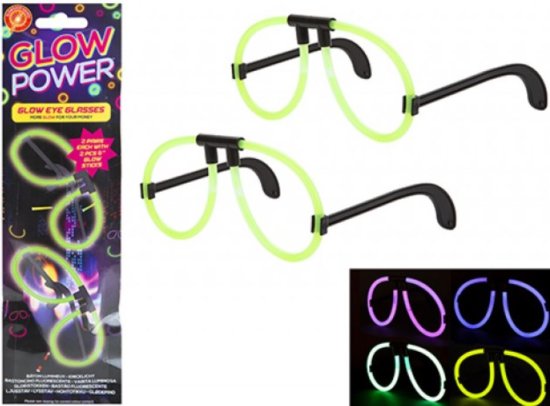 (image for) PMS GLOW EYE GLASSES 2S ASST - 8\"