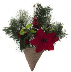 (image for) XMAS HANGING DECOR W/POINSETTI - STD